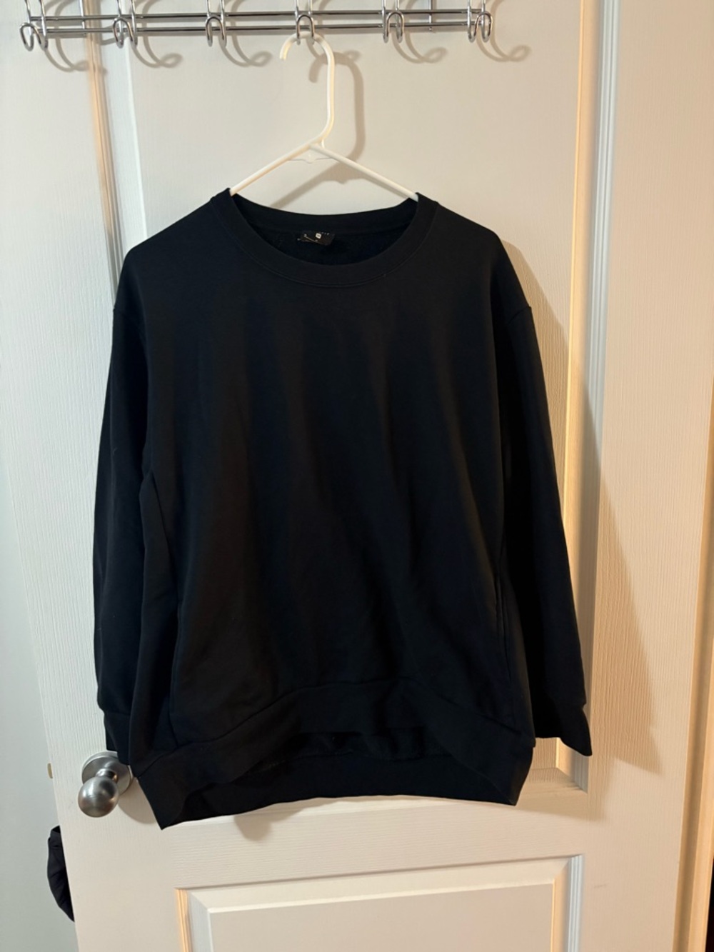 Nike Dri-Fit Black Crewneck Sweatshirt Just Do It Sleeve Graphic Size Medium
